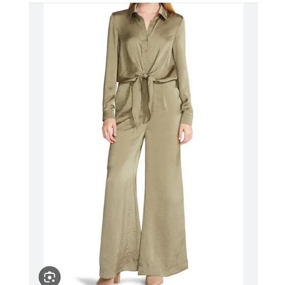 Steve Madden Pants - NWT Steve Madden Tie Front Wide Leg‎ Jumpsuit S